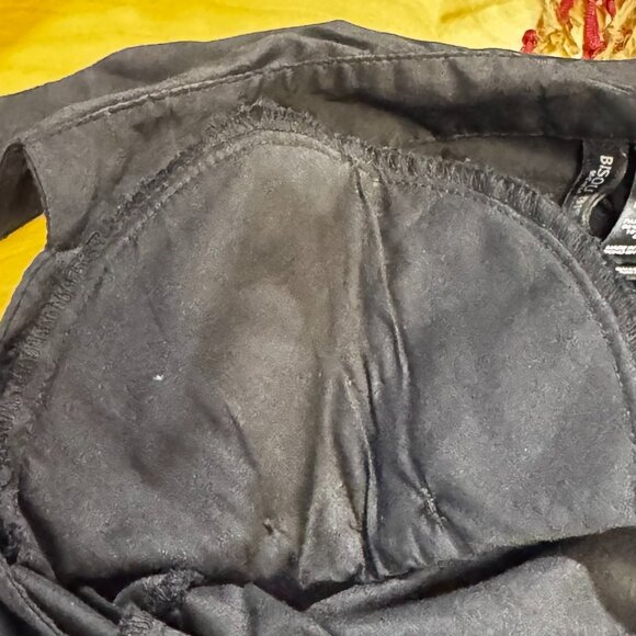 #18 Women's Bisou Bisou Button-Front Bodysuit Blouse, Black, Size Large - Picture 6 of 7